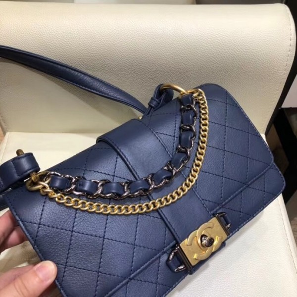Chanel Calfskin Small Flap Bag A57577 Blue 2018