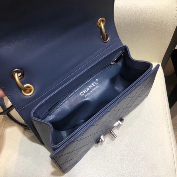 Chanel Calfskin Small Flap Bag A57577 Blue 2018