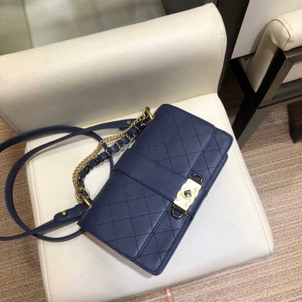 Chanel Calfskin Small Flap Bag A57577 Blue 2018