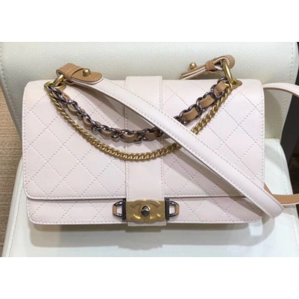 Chanel Calfskin Medium Flap Bag A57578 Beige 2018