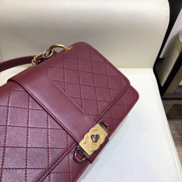 Chanel Calfskin Medium Flap Bag A57578 Burgundy 2018
