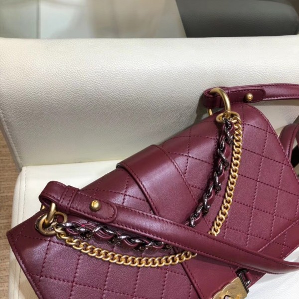 Chanel Calfskin Medium Flap Bag A57578 Burgundy 2018
