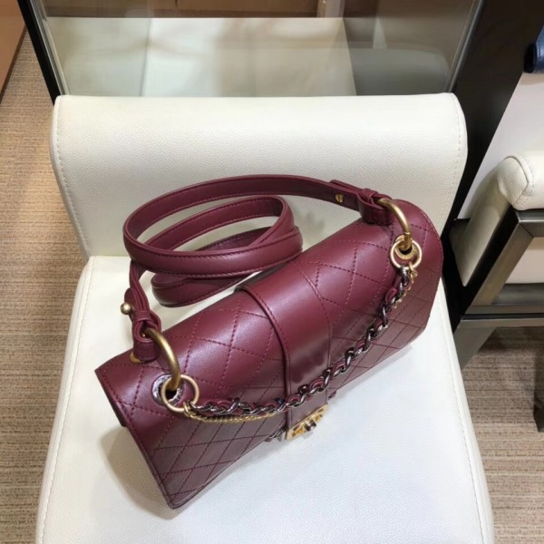 Chanel Calfskin Medium Flap Bag A57578 Burgundy 2018