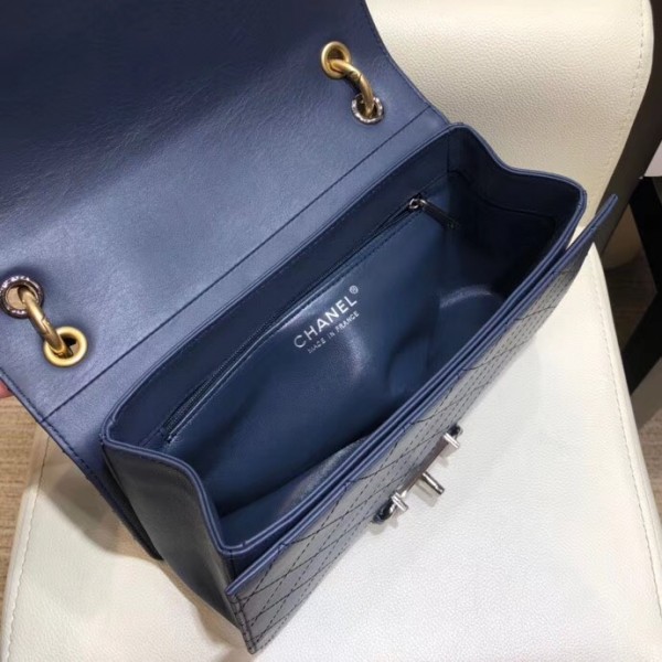 Chanel Calfskin Medium Flap Bag A57578 Blue 2018