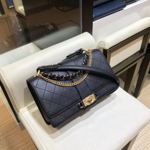 Chanel Calfskin Medium Flap Bag A57578 Black 2018