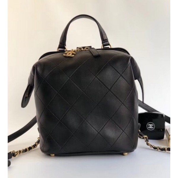 Chanel Lambskin and Gold-Tone Metal Backpack Small Bag A57558 Black 2018