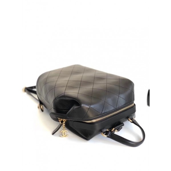 Chanel Lambskin and Gold-Tone Metal Backpack Large Bag A57558 Black 2018