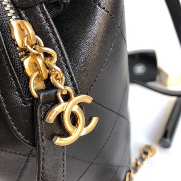 Chanel Lambskin and Gold-Tone Metal Backpack Large Bag A57558 Black 2018