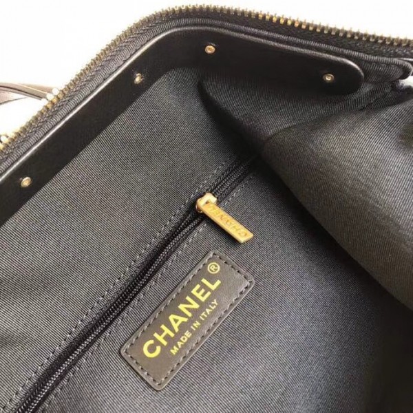 Chanel Lambskin and Gold-Tone Metal Backpack Large Bag A57558 Black 2018