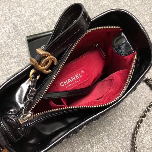 Chanel Tweed/Calfskin Gabrielle Small Hobo Bag A91810 Black/White 2018