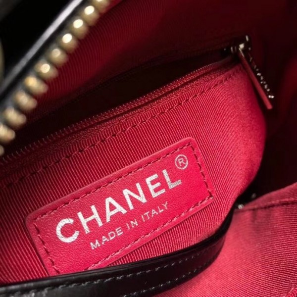 Chanel Tweed/Calfskin Gabrielle Small Hobo Bag A91810 Black/White 2018