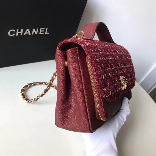 Chanel Flap Shoulder Bag Original Leather A55814 Burgundy 