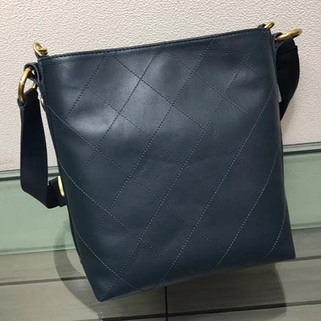 Chanel Button Up Calfskin & Grosgrain Hobo Handbag A57573 Paon 2018