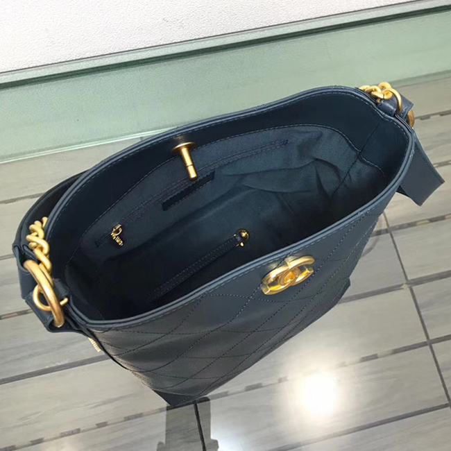 Chanel Button Up Calfskin & Grosgrain Hobo Handbag A57573 Paon 2018