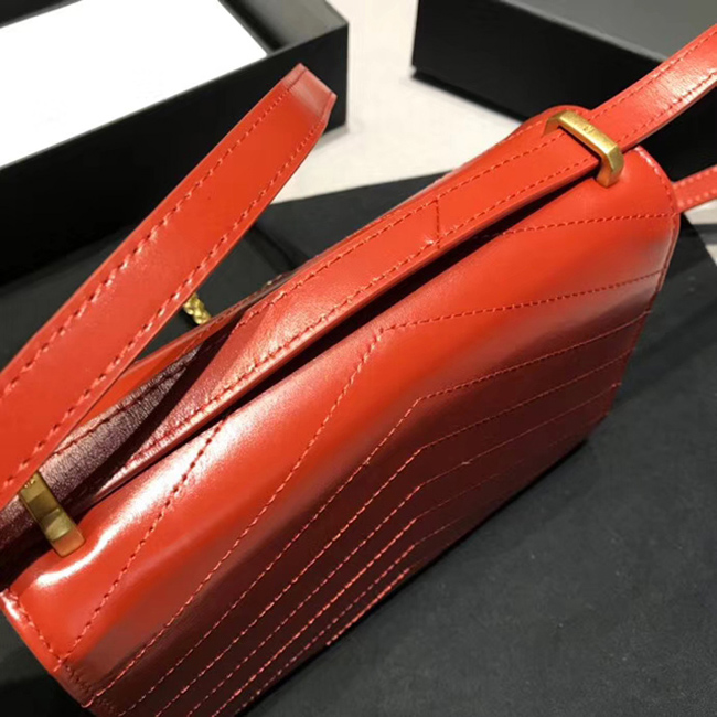 Chanel Small Flap Bag A57490 Orange Calfskin Gold Tone Metal