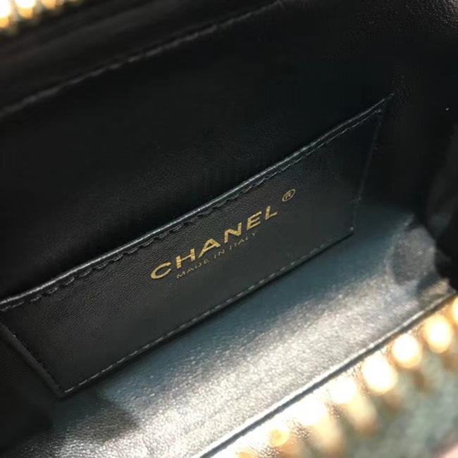 Chanel Small Flap Bag A57490 Navy Blue Calfskin Gold Tone Metal