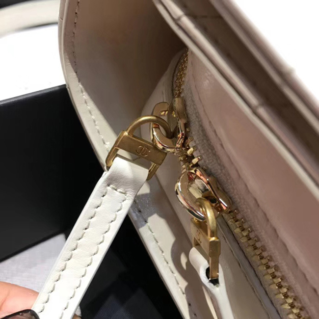 Chanel Small Flap Bag A57490 Ivory Calfskin Gold Tone Metal
