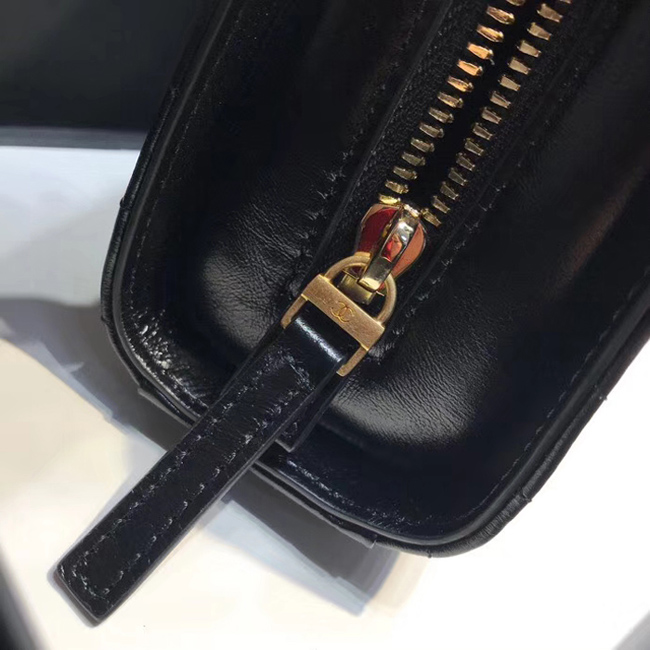Chanel Small Flap Bag A57490 Black Calfskin Gold Tone Metal