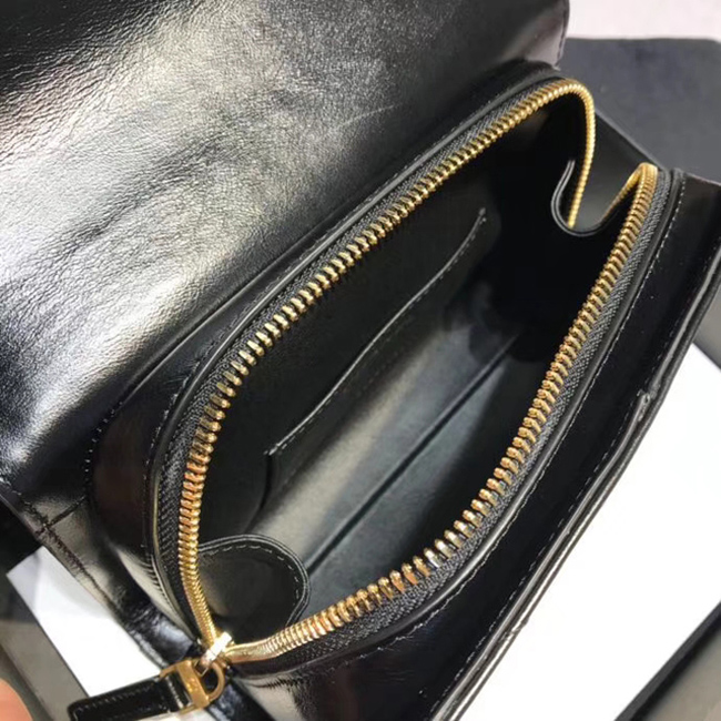 Chanel Small Flap Bag A57490 Black Calfskin Gold Tone Metal