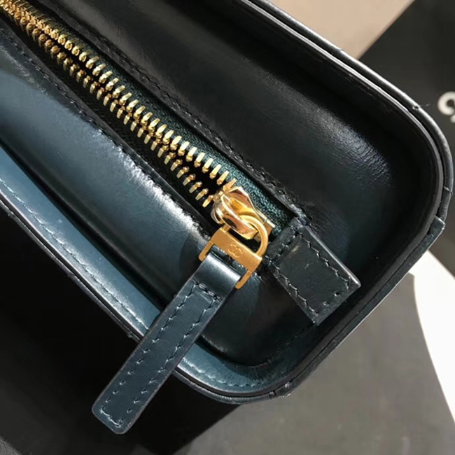 Chanel Medium Flap Bag A57491 Navy Blue Calfskin Gold Tone Metal