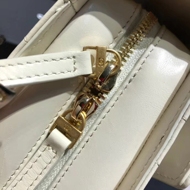 Chanel Medium Flap Bag A57491 Ivory Calfskin Gold Tone Metal