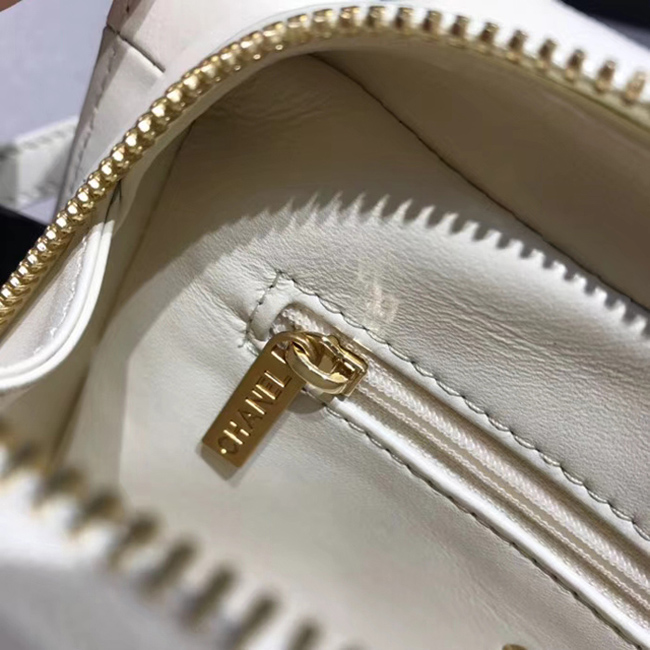 Chanel Medium Flap Bag A57491 Ivory Calfskin Gold Tone Metal