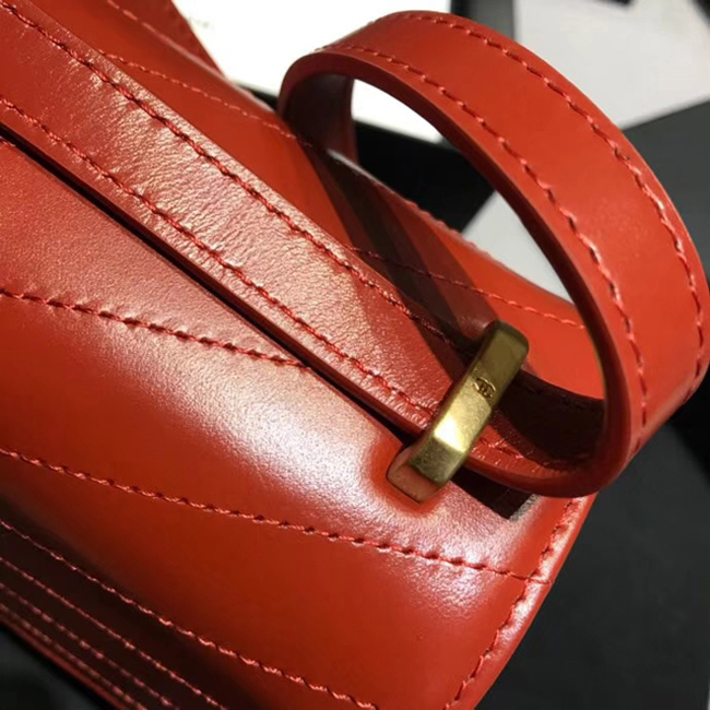 Chanel Large Flap Bag A57492 Orange Calfskin Gold Tone Metal