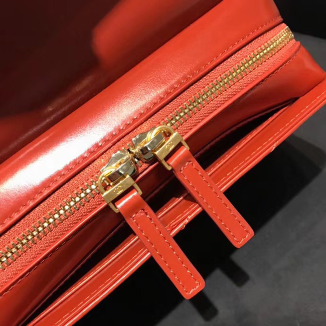 Chanel Large Flap Bag A57492 Orange Calfskin Gold Tone Metal