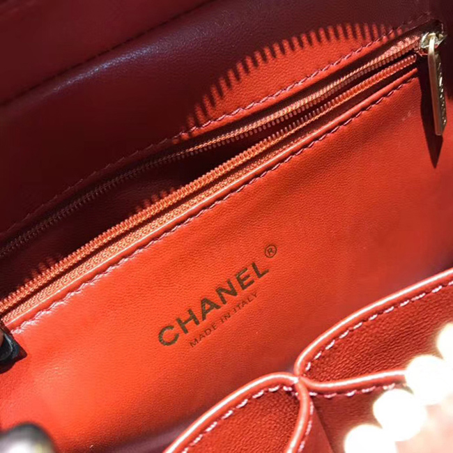 Chanel Large Flap Bag A57492 Orange Calfskin Gold Tone Metal
