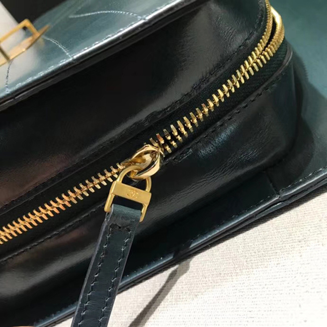 Chanel Large Flap Bag A57492 Navy Blue Calfskin Gold Tone Metal