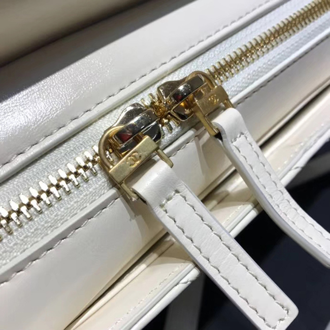 Chanel Large Flap Bag A57492 Ivory Calfskin Gold Tone Metal