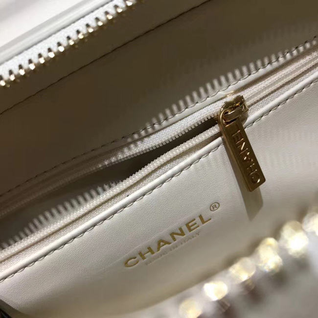 Chanel Large Flap Bag A57492 Ivory Calfskin Gold Tone Metal