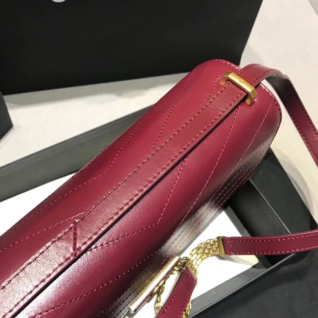 Chanel Large Flap Bag A57492 Burgundy Calfskin Gold Tone Metal