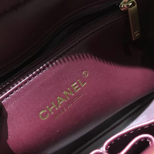Chanel Large Flap Bag A57492 Burgundy Calfskin Gold Tone Metal