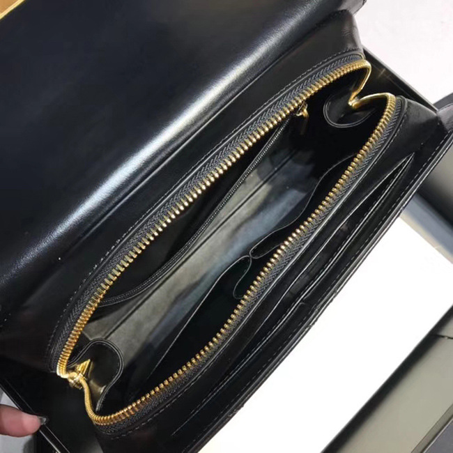 Chanel Large Flap Bag A57492 Black Calfskin Gold Tone Metal