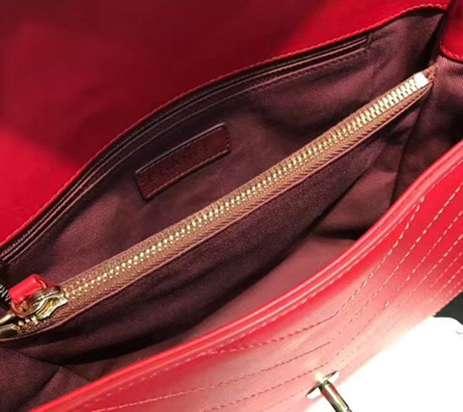 Chanel Flap Bag A57551 Red Calfskin Gold Tone Metal