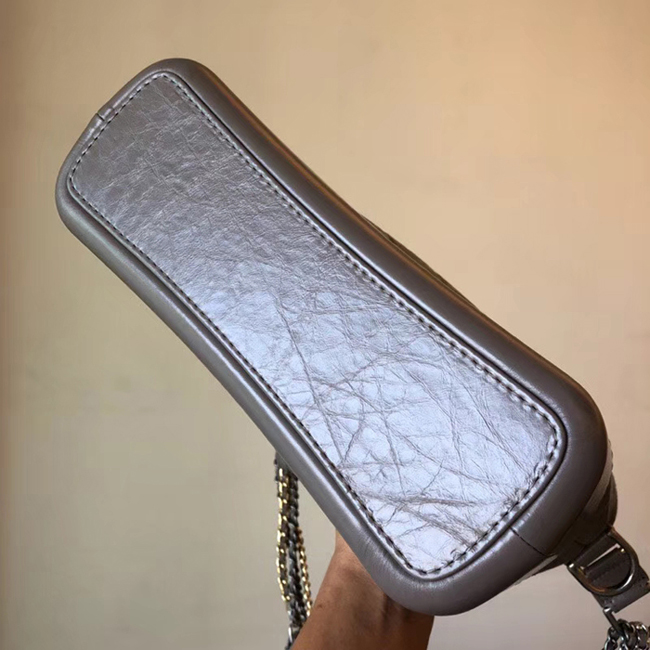 Chanel Gabrielle Large Hobo Bag A93825 Elephant Grey Aged Calfskin Smooth Calfskin