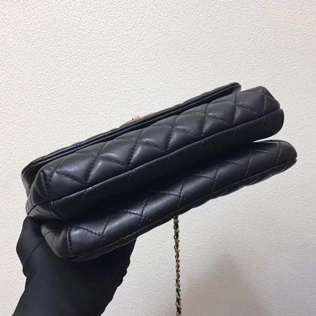 Chanel Flap Bag With Top Handle A57342 Black Lambskin