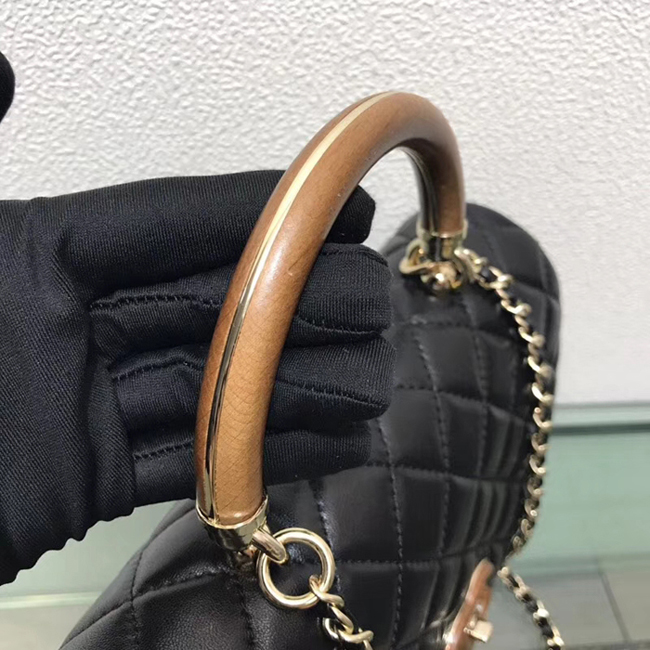 Chanel Flap Bag With Top Handle A57342 Black Lambskin