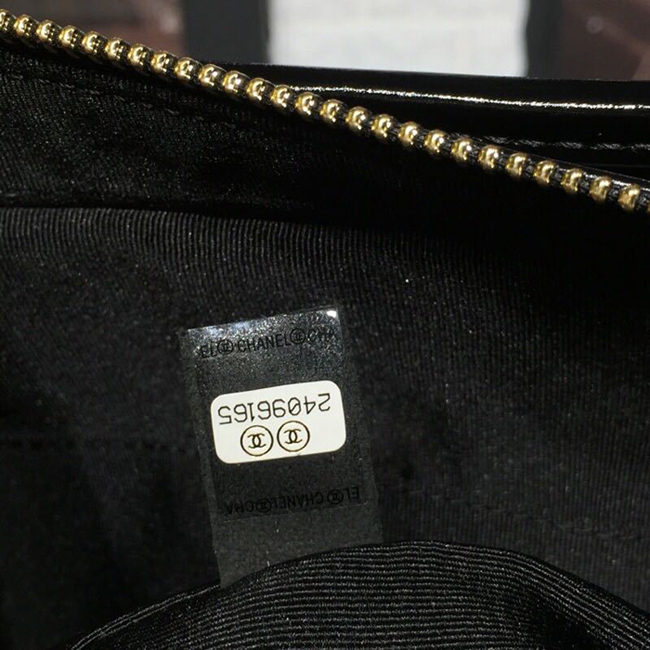Chanel Gabrielle Large Hobo Bag A93825 28cm Metallic Crumpled Goatskin Leather 2018 Black Gold