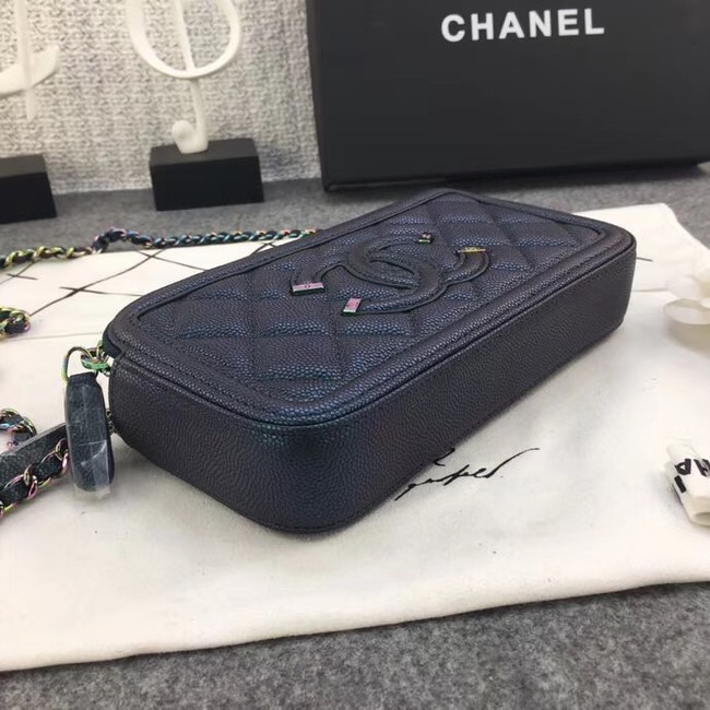 Chanel Classic Clutch with Chain Grained Calfskin & silver-Tone Metal A84450 green 