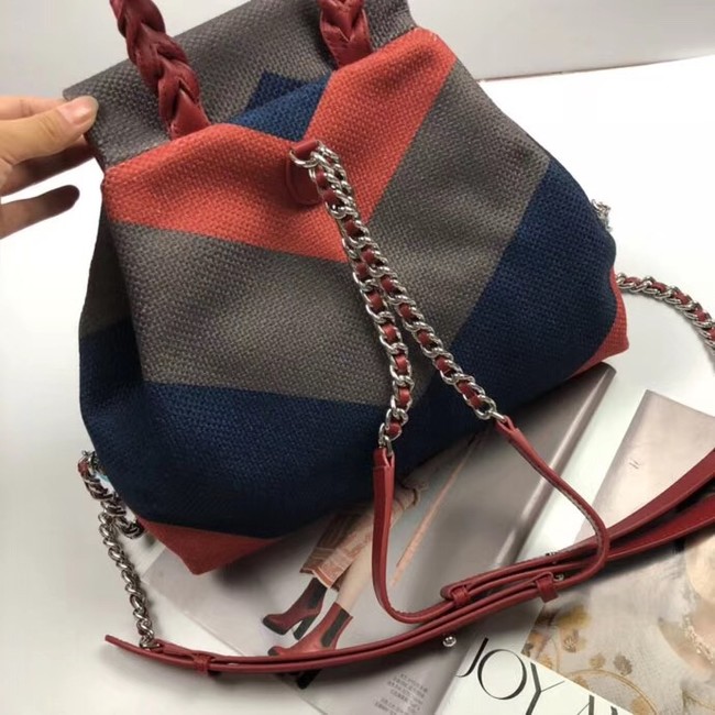 CHANEL Small Backpack 33659 Blue&orange&grey 