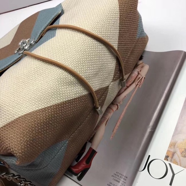 CHANEL Small Backpack 33659 Blue&brown&white 