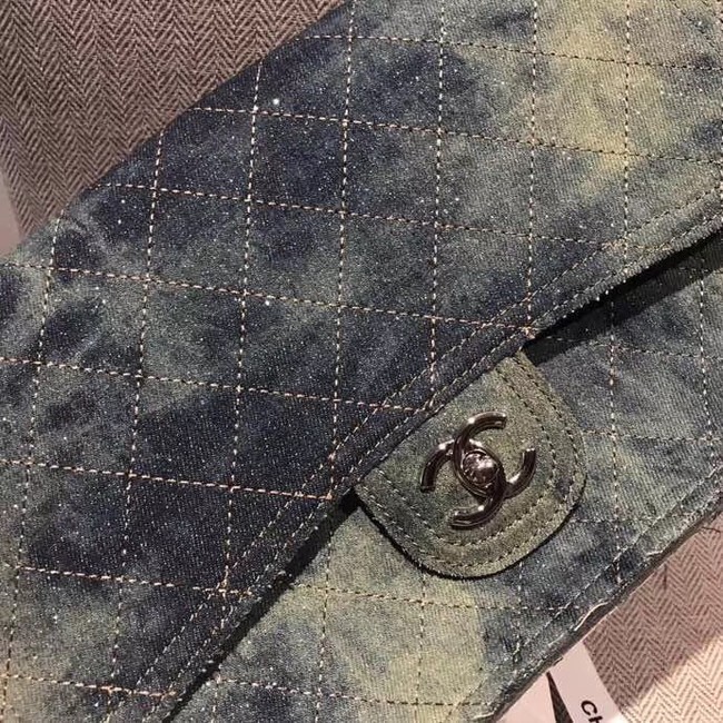 Chanel Flap Bag Original Denim Shoulder Bag D1113 grey 