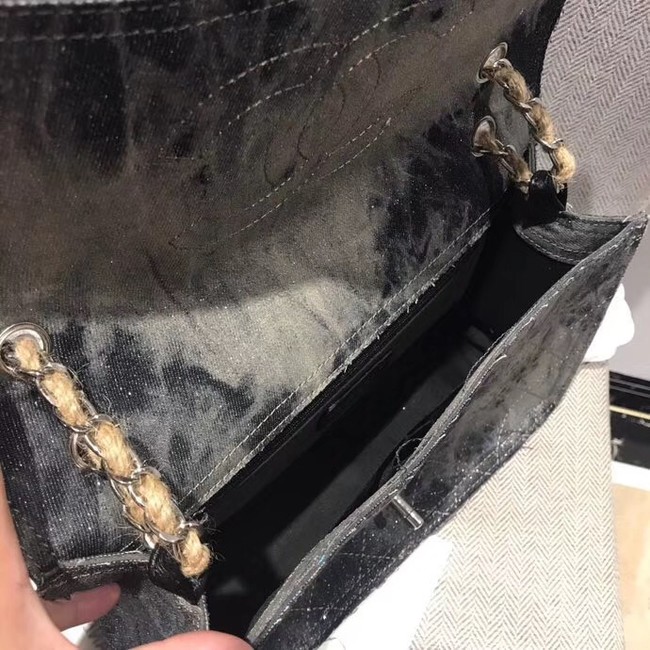 Chanel Flap Bag Original Denim Shoulder Bag D1113 dark grey 