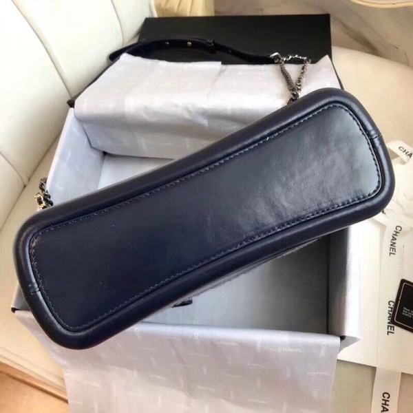 Chanel Tweed/Calfskin Gabrielle Medium Hobo Bag A93824 Grey/Blue 2018 Collection