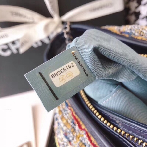 Chanel Tweed/Calfskin Gabrielle Medium Hobo Bag A93824 Multicolor/Blue 2018 Collection