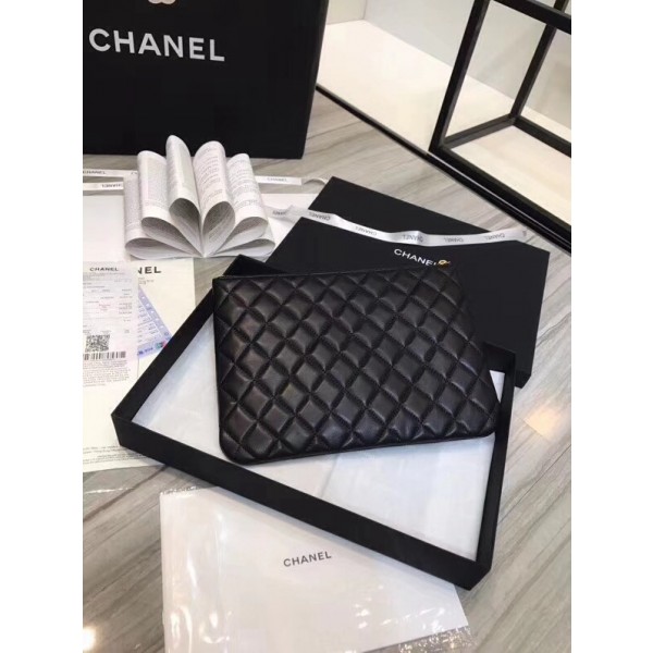 Chanel Lambskin 18k Charms Pouch A81619 Black 2018 Collection