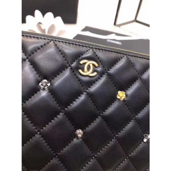 Chanel Lambskin 18k Charms Pouch A81619 Black 2018 Collection