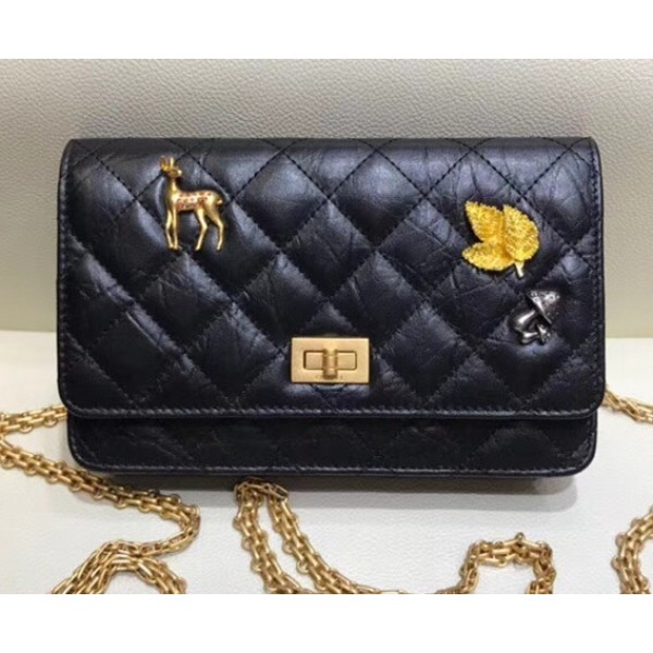 Chanel 2.55 Reissue Aged Calfskin Wallet On Chain WOC Bag A70328 Charms 2018